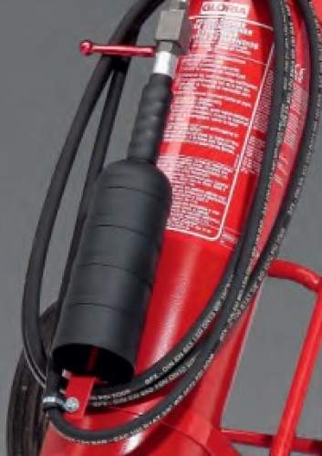 Gloria CF 50/10 – Fahrbarer Kohlendioxid Dauerdruck-Feuerlöscher (Brandklasse B) mit 10 Meter Schlauch, geeignet für den Einsatz an elektrischen Anlagen, frostsicher, EN 1866,